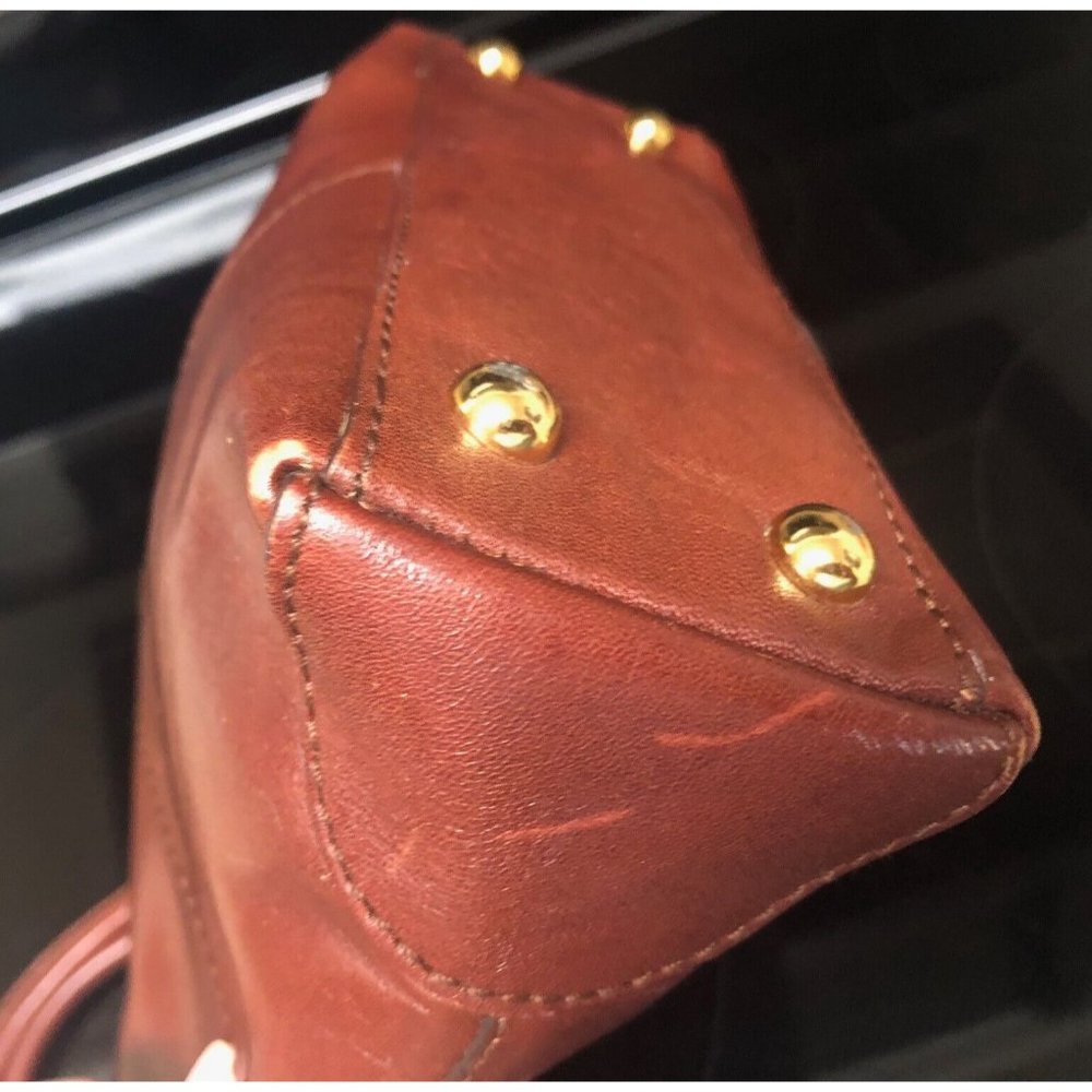 Etienne Aigner Brown Leather Small Top-Handle Tote - Picture 8 of 15